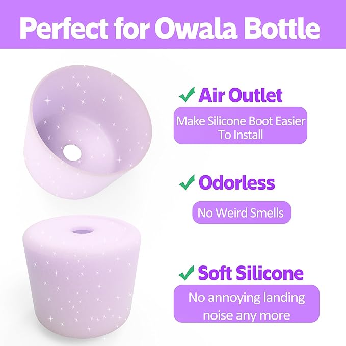 2PCS Silicone Water Bottle Boot for Owala 24oz 32oz 40oz,Anti-Slip Protective Sleeve Bottom Bumper Protector for FreeSip, Twist, and Flip Water Bottles