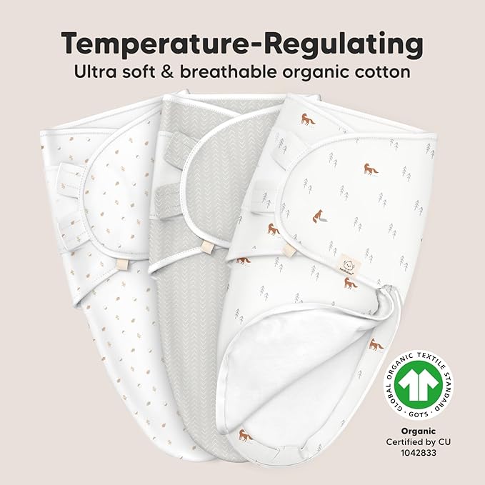 Baby Swaddle Sleep Sacks with Zipper - 3-Pack Newborn Swaddle Sack, Baby Swaddles Sleep Sack 0-3 Months, Wearable Blanket Baby, Baby Swaddle Blanket Wrap, Swaddle Sack, Easy Change Swaddle (Forest)