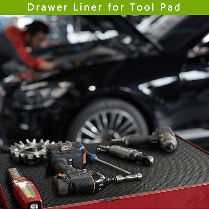 HooTown Shelf Liner Kitchen Cabinet Drawer Mats 17.5 Inch Wide x 32.8 Feet Long, Non Skid EVA Plastic Washable Oil Proof Pad for RV Drawer, Dish Plate Slippery Protection, Black