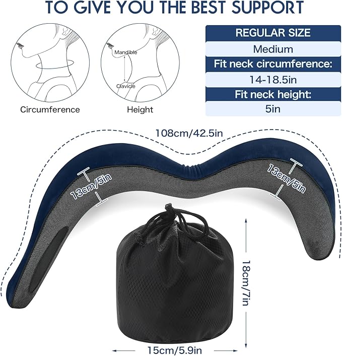 2024 New Memory Foam Travel Neck Pillow for Airplanes,Ultimate Comfort and Support, Ideal for Airplane and Car Travel ,Compact, Convenient, and Versatile Airplane Sleeping Pillow.