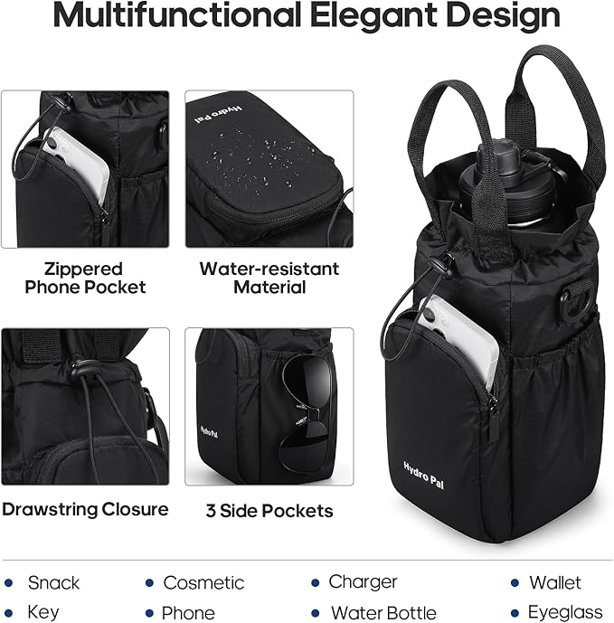 Insulated Water Bottles 40 oz with 2 Leak Proof Lids & Water Bottle Holder, Wide Mouth Sport Water Bottle with Straw, Reusable Stainless Steel Water Flask, Double Walled Vacuum Thermos