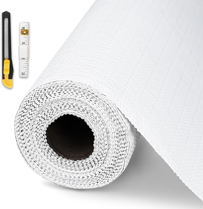 Shelf and Drawer Liner for Kitchen Cabinet,18 in x 30 FT Non-Adhesive Cabinet Liners for Shelves Non-Slip Waterproof Kitchen Drawer Liners Contact Paper Shelf Paper with Knife and Tape Measure