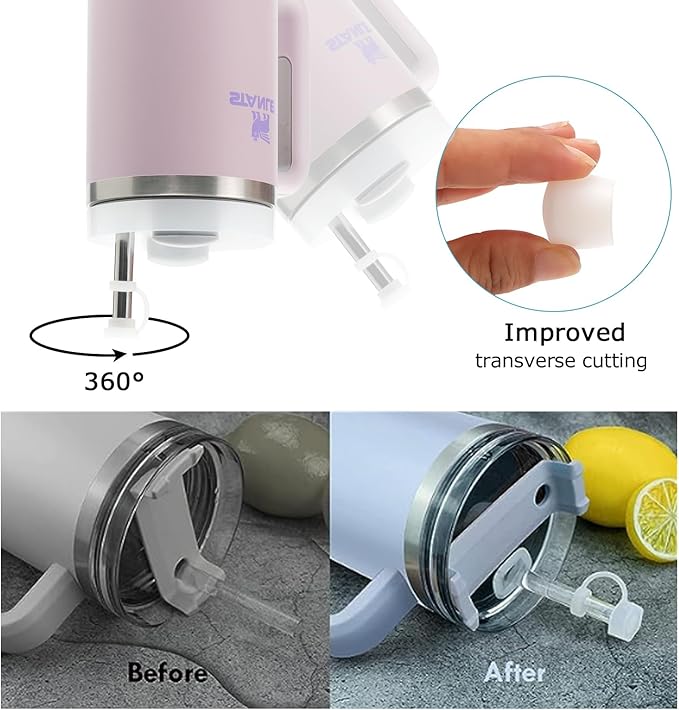 Silicone Spill Stopper Set of 4, Compatible with Cup 2.0 40oz, Tumbler Accessories, Including 4 Straw Cover Cap, 4 Square Spill Stopper and 4 Round Leak Stopper