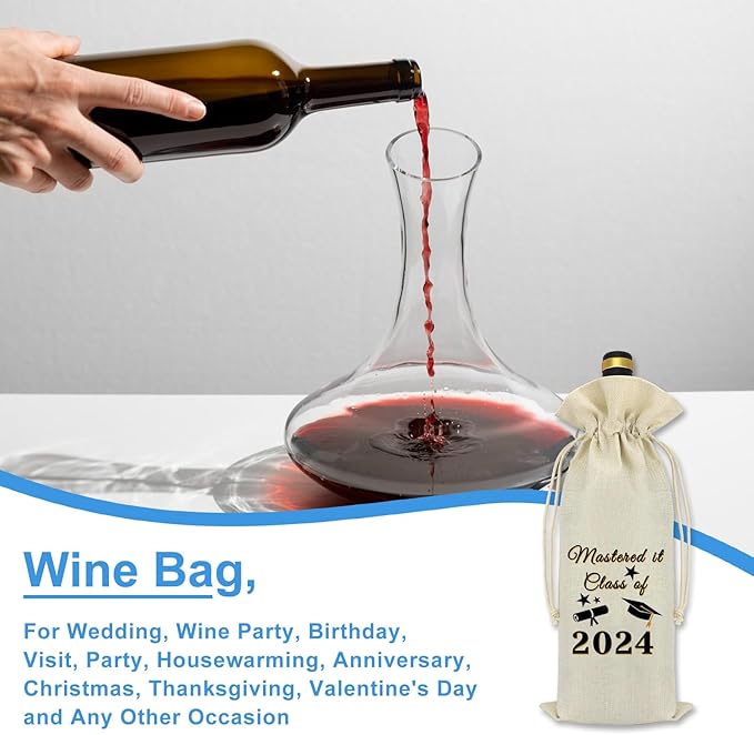Class Of 2024 Graduation Gifts Wine Bag Keepsake Gifts 2024 Graduation Gifts for Him Her Seniors Students Masters Nurses Students College High Student Graduation Gifts for Brother Sister Son Daughter