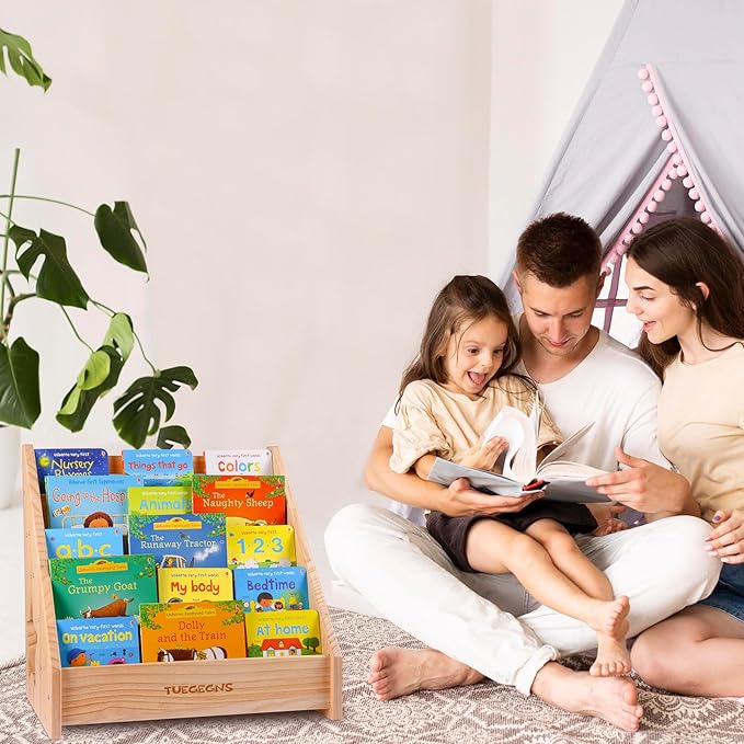 Montessori Bookshelf,Toddler Bookshelf for Kids,Organize Your Little One's Reading Adventure with Our Kids Bookshelf - Perfect for Kids!(Wood)