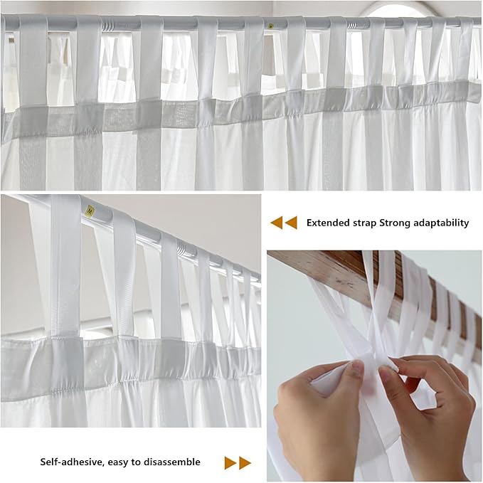 AIKASY Canopy Bed Board with Top and Self-Adhesive Velcro Strips, White Gauze Princess Bed Canopy Curtain Tent, Creating a Romantic Atmosphere in The Room(Full/Queen,White)