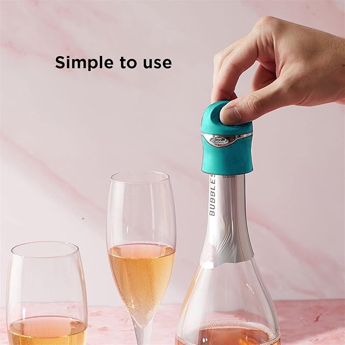 Rabbit Champagne and Wine Sealer | Stainless Steel Wine Bottle Preserver | Reusable Beverage Stopper | Wine Saver Accessory Gift | Fits Standard Wine Bottles | 2.36 in x 1.77 in (Green)