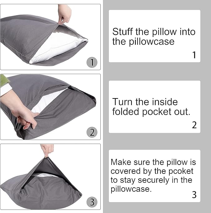 Toddler Pillowcase Set of 2 PC 600 TC 100% Egyptian Cotton Toodler 13x18 Inch Small Travel Pillow Case Open Closer Decorative Soft Cozy Travel Kids Nursery Preschool Pillow Cases, White Stripe