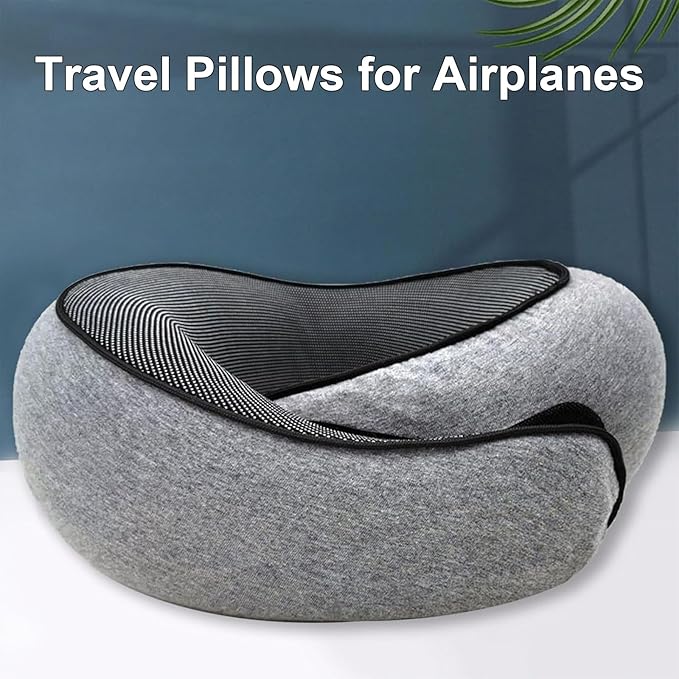 Travel Pillows for Airplanes,2024 New Travel Pillow,Travel Neck Pillow Neck Pillow Airplane Memory Foam Travel Pillow Neck Pillow for Traveling Suitable for Airplanes,Offices and Cars(Dark Blue)