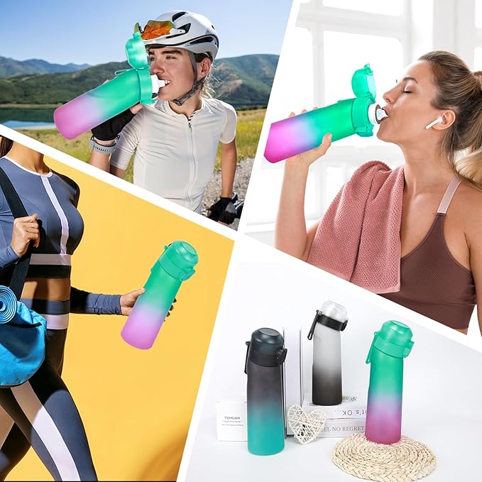 Air Water Bottle with 7Pcs Flavor Pods 26.3Oz Scent Water Bottle Fruit Fragrance Water Bottle,Scent Water Cup,Sports Water Cup Suitable for Outdoor Sports