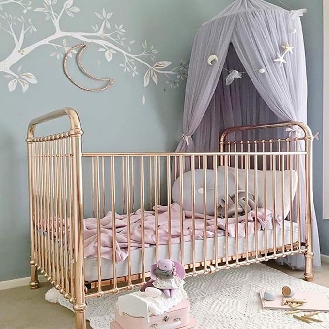 Bed Tent Net Mesh Bed Tent Stylish Breathable Canopy, Canopy Netting with Grey Pink Easy Setup for Bedroom Guest Room (Gray)