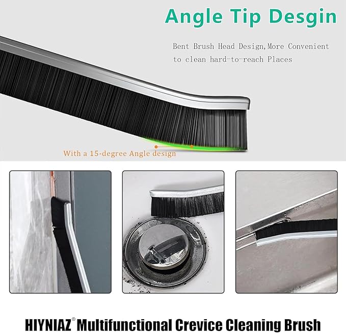 3Pcs Crevice Cleaning Brush, Crevice Grout Brush, New Multifunctional Corners Cleaning Brush Tool, Bathroom Kitchens Gap Brush, Hard Bristle Crevice Cleaning Brush