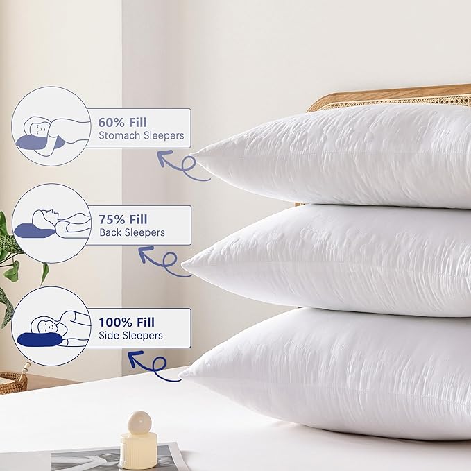 Shatex Medium Firm Pillow, King Size 34 x 20 inch, Adjustable Pillow for Neck Pain Relief,Back Pillow Provide Strong Support for Stomach & Side Sleepers