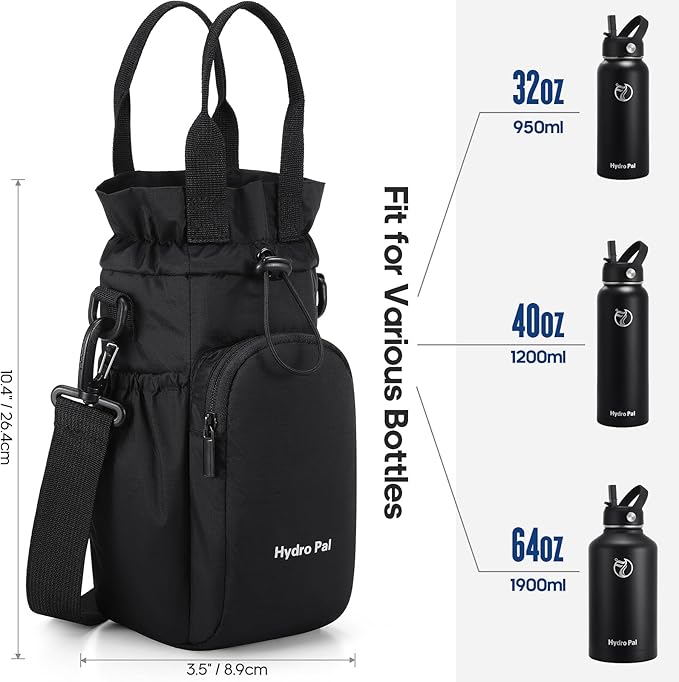 Insulated Water Bottles 40 oz with 2 Leak Proof Lids & Water Bottle Holder, Wide Mouth Sport Water Bottle with Straw, Reusable Stainless Steel Water Flask, Double Walled Vacuum Thermos