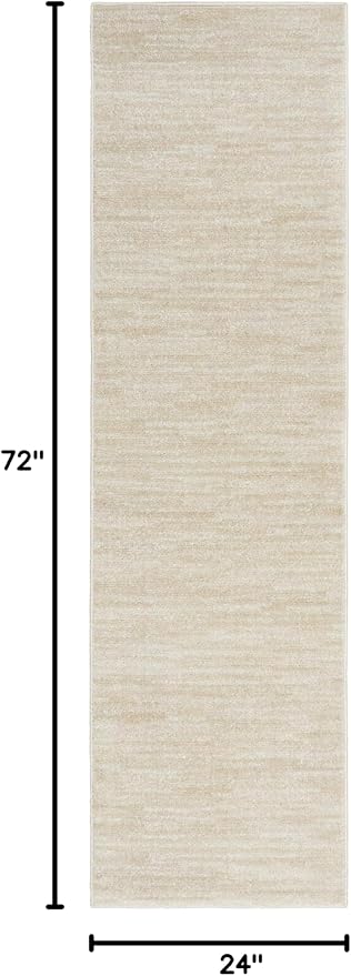 Nourison Essentials 2' x 6' Ivory Beige Outdoor Indoor/Outdoor Rug