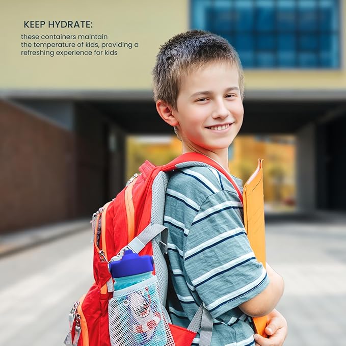 Shark Water Bottle - Kids Water Bottle with Straw Lid - 12 Oz Insulated Stainless Steel Water Bottles for Toddlers Kid Boys - Travel Cup for School Sports