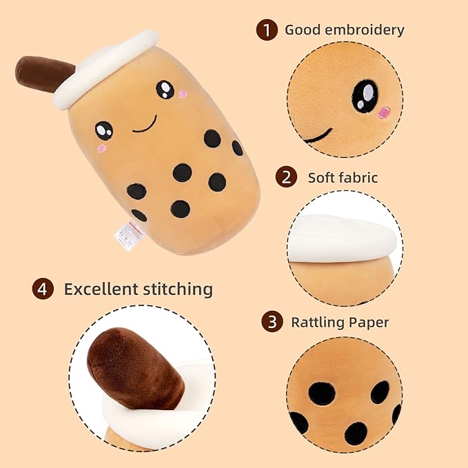 Niuniu Daddy Boba Plush 20in Large Kawaii Plushies Bubble Tea Jumbo Cute Squishy Pillow Soft Stuffed Animal for Kids/Girls/Boys