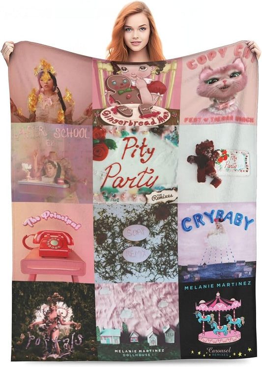 Melanie Merch Martinez Blanket, Melanie Birthday Decorations Martinez Cozy Lightweight Throw for Couch, Sofa, Chair, Bed, Picnic Blanket Gifts for Girl (Melanie Merch Martinez, 40"x30"(So Small))