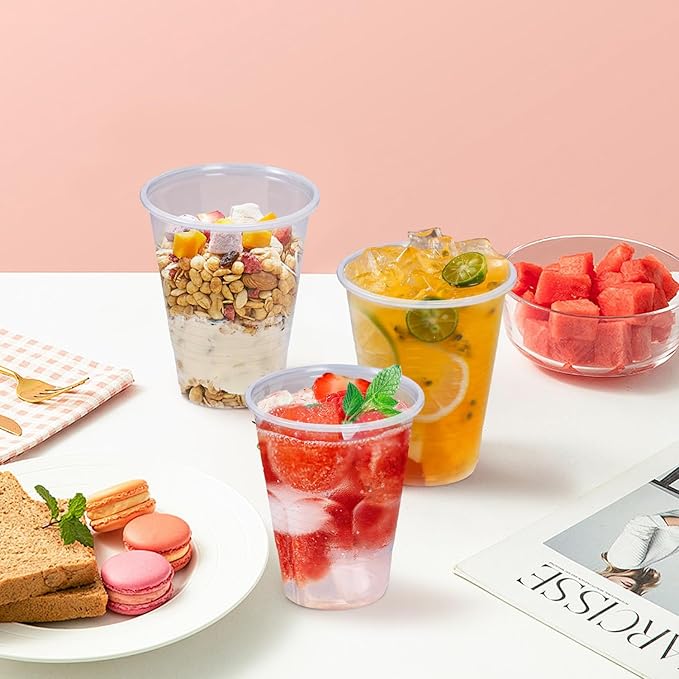 7 oz Plastic Cups 500 Pack, Clear Cups Party Cups Disposable, Plastic Clear Cold Drink Cups for Party, Wedding, Graduation, Travel, Holiday, Events, Birthday