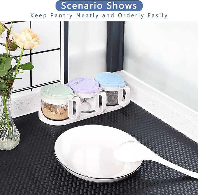 HooTown Shelf Liner Kitchen Cabinet Drawer Mats 17.5 Inch Wide x 196.8 Inch Long, Non Skid EVA Plastic Washable Oil Proof Pad for RV Drawer, Dish Plate Slippery Protection, Black