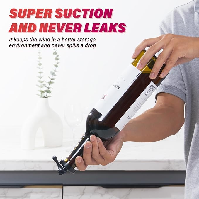 Wine Stopper,6 Pack Wine Stoppers for Wine Bottles,Plastic Vacuum Wine Bottle Stopper Wine Saver with Airtight Seal,Keep Wine Fresh Wine Bottle Sealer Set