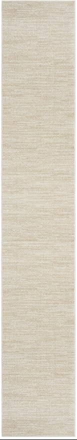 Nourison Essentials Indoor/Outdoor Ivory Beige 2'2" x 18 Area Rug, Easy Cleaning, Non Shedding, Bed Room, Living Room, Dining Room, Backyard, Deck, Patio (2x18)