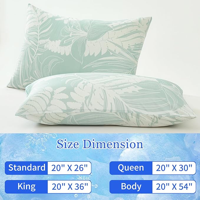 Cooling Pillow Cases for Hot Sleepers - Double Side Arc-Chill Q-Max>0.5 Cooling Fiber Cool Pillow Cases 2 Pack - Breathable Soft Cold Pillow Cases with Hidden Zipper (20" x 30")