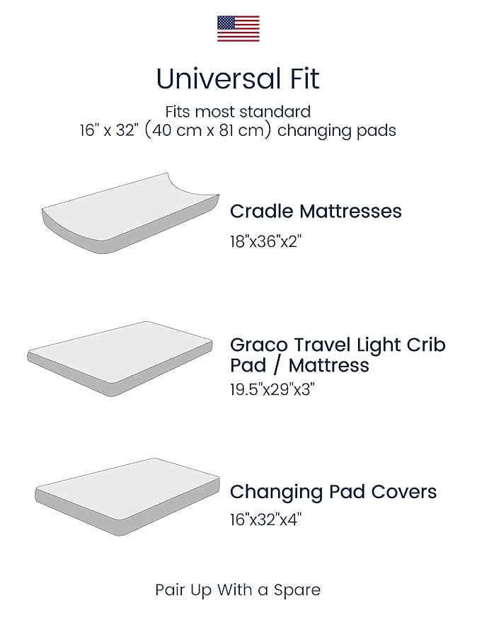 TotAha Premium Stretchy Changing Pad Covers (2-Pack)-Hypoallergenic, Silky Comfort, Buttery Soft, Calming Effect, All-Season Jersey-Knit 32'' X 16'' X 5'' Deep Pocket (Pink Buds & Green Leaves)