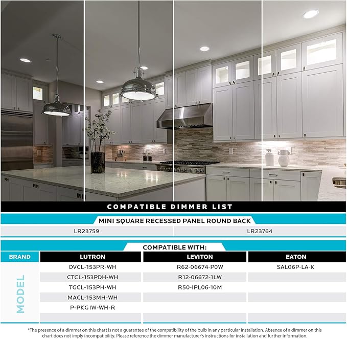 LUXRITE 6 Inch Ultra Thin Square LED Recessed Lighting, 5 Color Temperature Options 2700K - 5000K, Dimmable LED Downlight, 12W, IC & Wet Rated, 1000 Lumens, Canless LED Recessed Light, ETL (4 Pack)