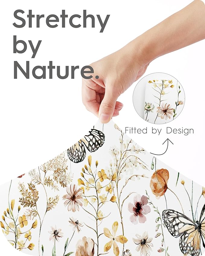 Bassinet Sheets for Baby Boy Girl, TotBasic Buttery Soft Universal Bassinet Fitted Sheet, Compatible with Halo, Mika Micky, Baby Delight, Dream On Me, Maxi COSI and More Bassinet Mattress(Butterfly)