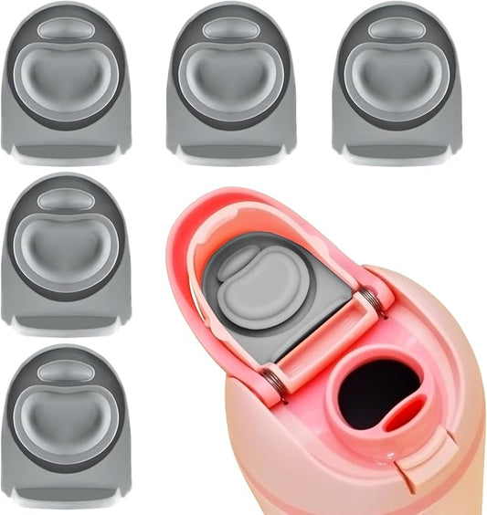 5PCS Replacement Stopper Compatible with Owala FreeSip 19/24/32/40oz, Silicone Anti-Spill Water Bottle Top Lid Replacement Parts, BPA-Free Seal Bottle Cap Mouth Stopper Gasket (Grey)