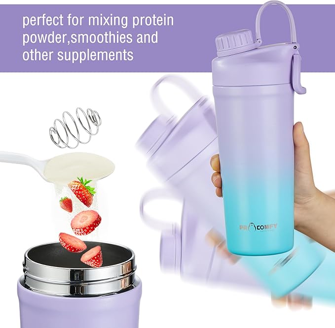 Stainless Steel Shaker Bottle for Protein Mixes,Shaker Cups for Protein Shakes,Ice Shaker Bottle with Storage 28 Ounce