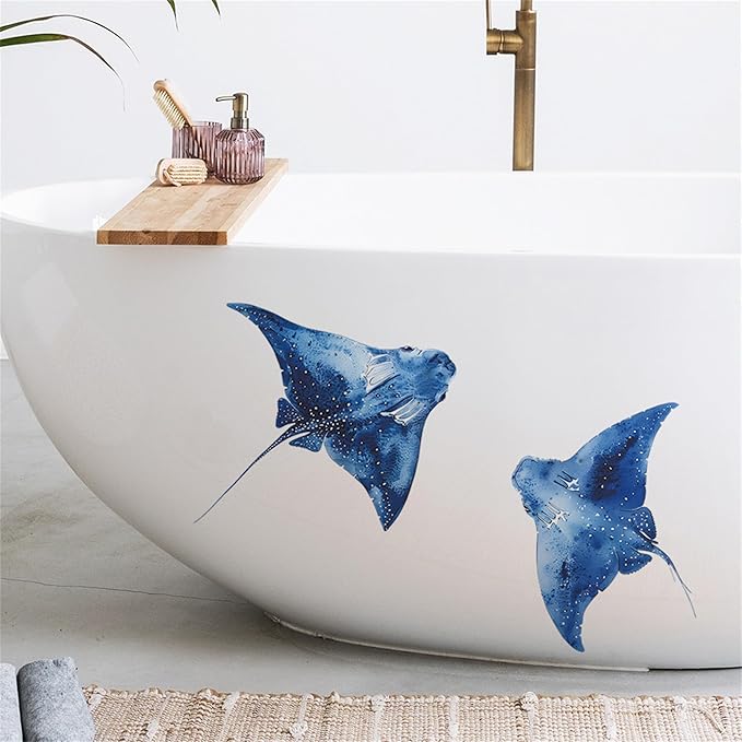 Removable Vinyl Whale Wall Decal Sea Life Wall Sticker Decor Nursery Kidsroom School Classroom Livingroom Bedroom Bathroom Coastal Ocean Fish Murals Decals