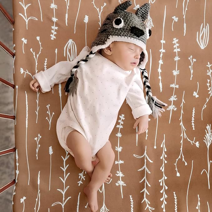 GRSSDER Stretch Ultra Soft Jersey Knit Fitted Crib Sheets Set 2 Pack,Fit All Standard Crib Mattress Pads Safe and Snug, Stylish Pattren of Jungle Animals