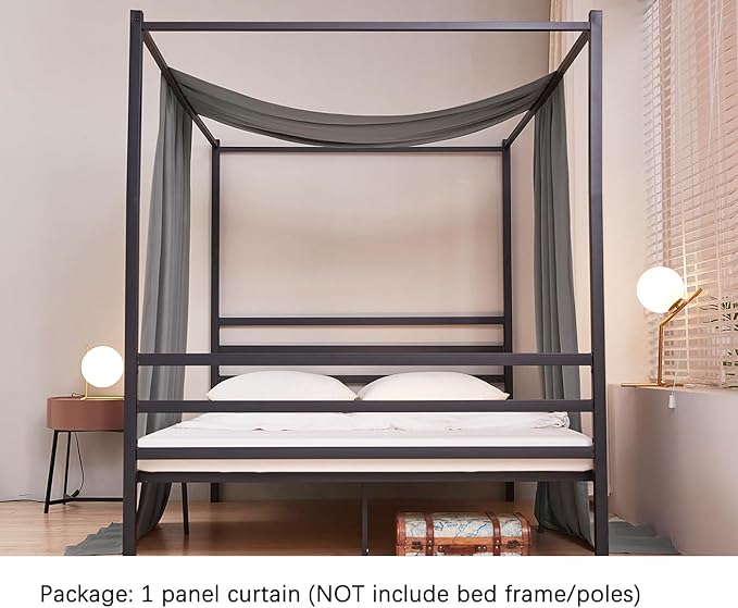 Akiky Linen Canopy Bed Curtains for Kid House Bed Montessori Canopy for Nursery Bed Canopy for Kids Child Toddler Adult Room Decoration(Twin,Dark Gray)