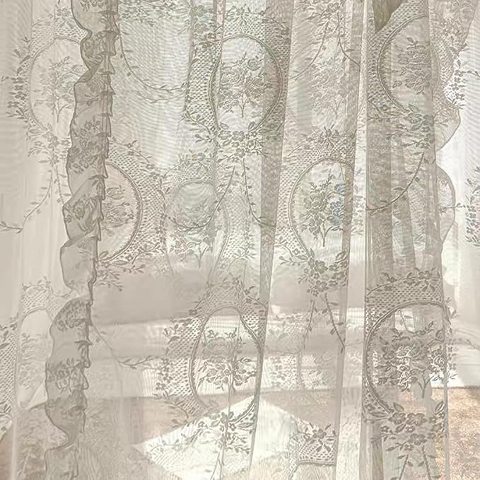 Elegant Lace Princess 4 Corner Post Mosquito Net Romantic for Girls Women Bed Curtain Canopy for Adult Wedding Bedroom Kids Rooms Decoration (Color-A, Full)