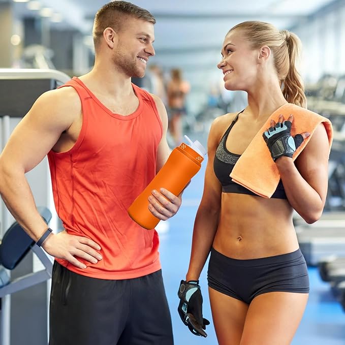 Water Bottle Sleeve Compatible with Cir-kul Water Bottle - 2 Pcs Sleeve Compatible with Cir-kul Plastic 22oz & Stainless Steel Bottle - Insulated Cover for Retaining Temperature (Orange-2p-22oz)