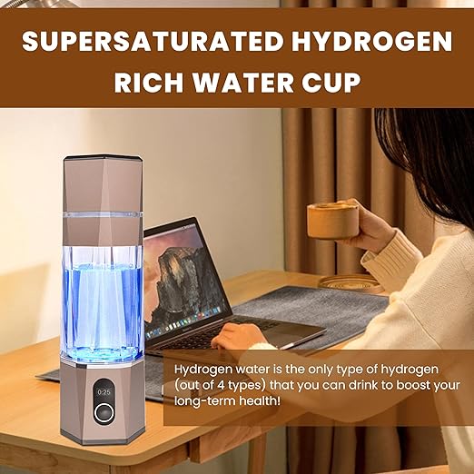 Portablely Hydrogen Generator Water Bottle,Drinking Hydrogen Water Generator, Hydrogen Rich water Generator bottle for Outdoor Sports(champagne, zbfC1champagne
