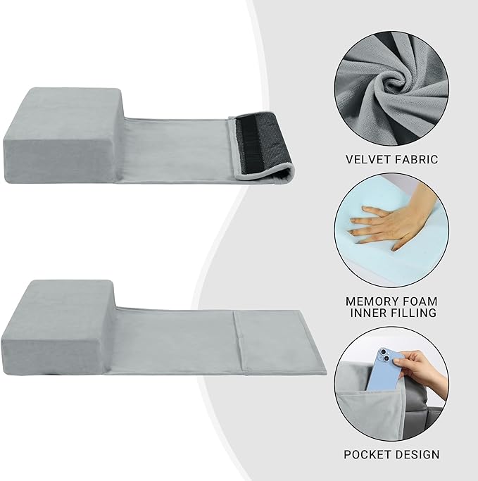 MABOZOO Head Pillow for Recliner Chair with Pocket,Headrest Cushion for Neck Pain Relief and Cervical Support,Recliner Head Pillow for Travel Home Recliner Sofa Armchair(Grey)