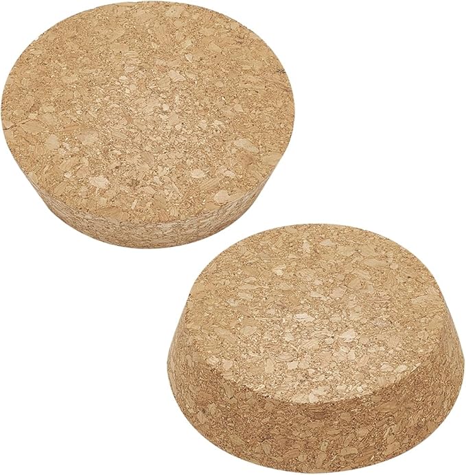 BENECREAT 2pcs Cork Stoppers, Tapered Wine Cork Plug Bottle Cork Stoppers, Replacement Corks for Wines, Decorative Bottles, Jars, Arts, DIY Crafts, 4x3.3inch