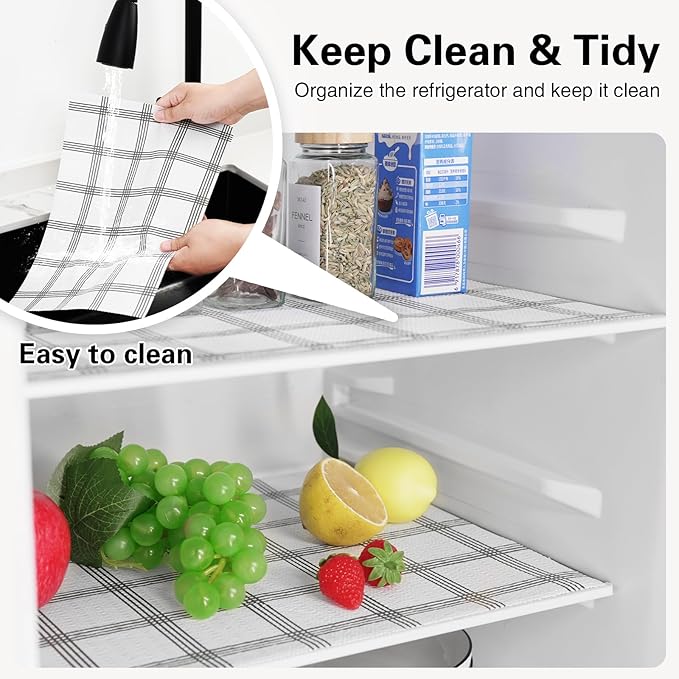 Shelf Liner,Drawer Liner for Kitchen Cabinet,24 in x 10 FT Cabinet Liners Non-Adhesive Non-Slip Contact Paper Waterproof Kitchen Liner Protect Desks, Cupboard with Knife and Tape Measure