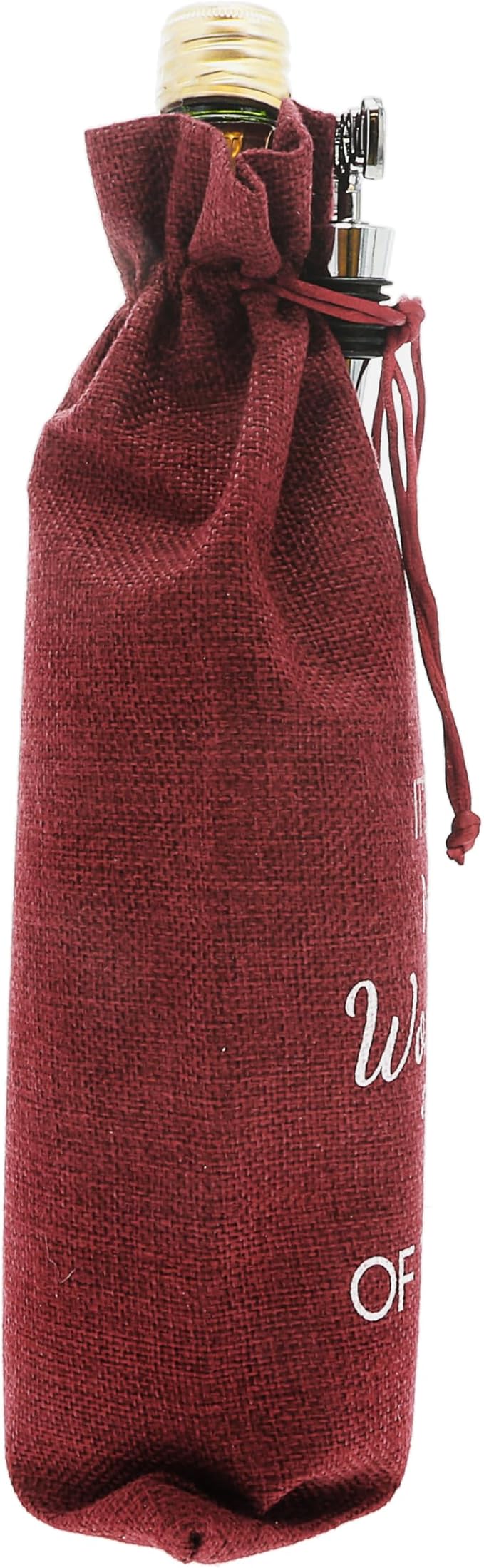 Pavilion Gift Company Wonderful Wine-13 Wine Gift Bag Set, 13", Red, White, Silver