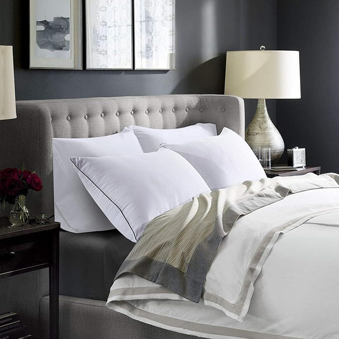 HUXMEYSON Pillows Standard Size Set of 4, Bed Pillows Set of 4, Down Alternative Luxury Hotel Pillows for Sleeping,Standard Pillows Set of 4 for Side and Back Sleepers