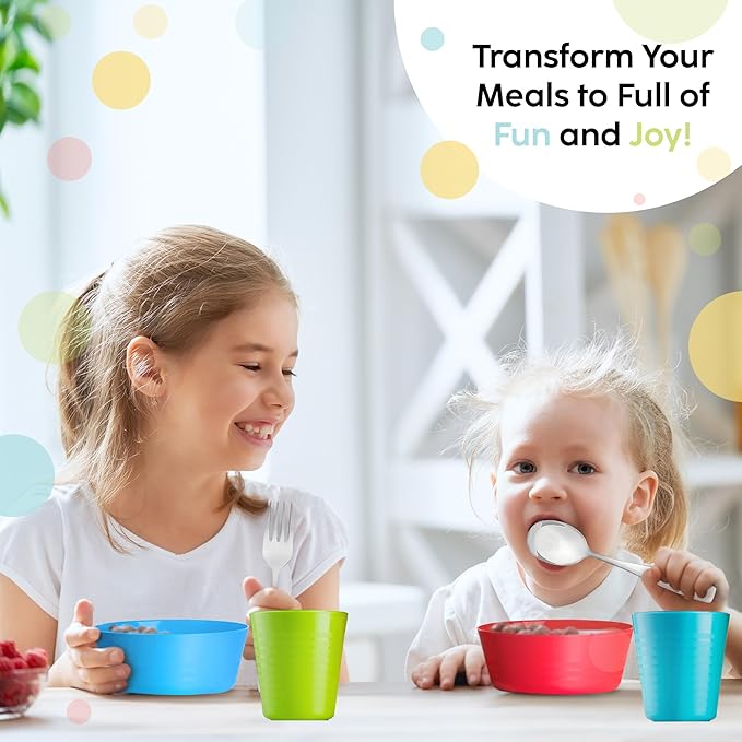 Kids Silverware Stainless Steel Set of 10 Toddler Utensils Forks and Spoons - Dishwasher Safe Kids Flatware Set Children's Safe Cutlery Set