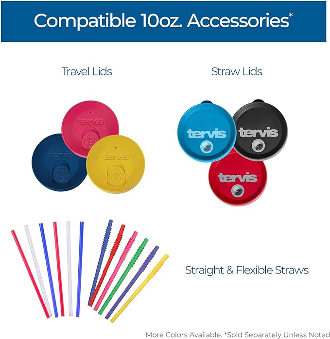 Tervis Travel Lid Made in USA Double Walled Insulated Tumbler Travel Cup Keeps Drinks Cold & Hot, Fits 10oz Tumblers, Red