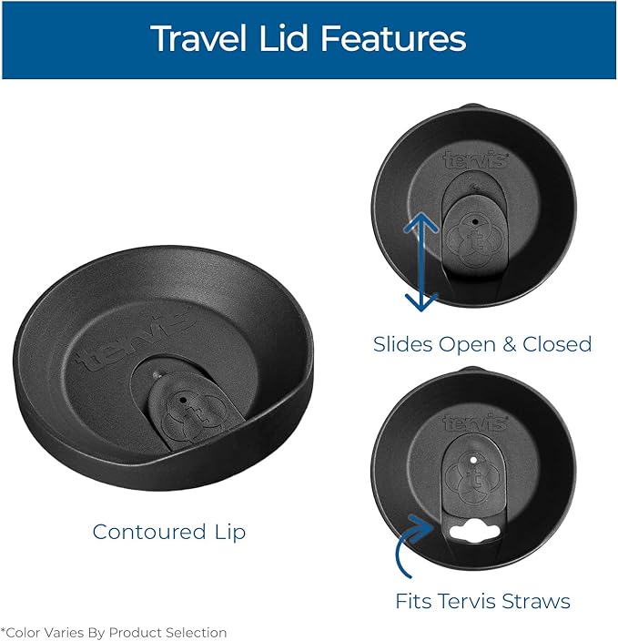 Tervis Travel Lid Made in USA Double Walled Insulated Tumbler Travel Cup Keeps Drinks Cold & Hot, Fits 10oz Tumblers, Navy
