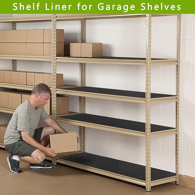 HooTown Shelf Liner Kitchen Cabinet Drawer Mats 23.6 Inch Wide x 13 Feet Long, Non Slip EVA Plastic Water Resistant Pad for Bathroom Drawers, Shoe Shelves, Under Sink, Black