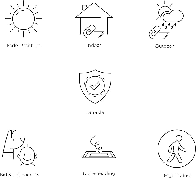 JONATHAN Y SMB108I-9R Ourika Moroccan Geometric Textured Weave Cream/Black 9' Round Indoor/Outdoor Area Rug, Pet Friendly, Non-Shedding, Stain Resistant, Easy-Cleaning for Backyard, Patio, Porch