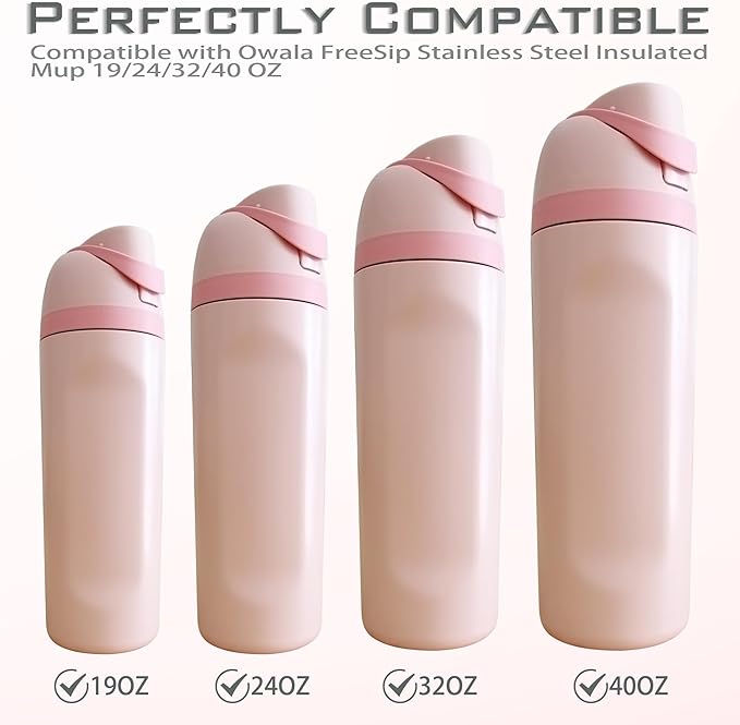 5PCS Replacement Stopper Compatible with Owala FreeSip 19/24/32/40oz, Silicone Anti-Spill Water Bottle Top Lid Replacement Parts, BPA-Free Seal Bottle Cap Mouth Stopper Gasket (Blue)