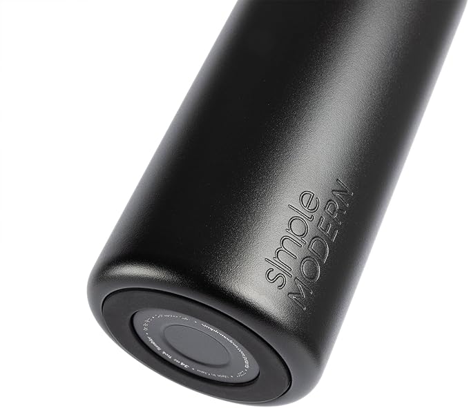 Simple Modern Water Bottle with Push Button Straw Lid | Ceramic-Lined Insulated Stainless Steel | Travel Water Bottles for Gym & Sports | Leak Proof | Mesa Signature Collection | 34oz, Winter White